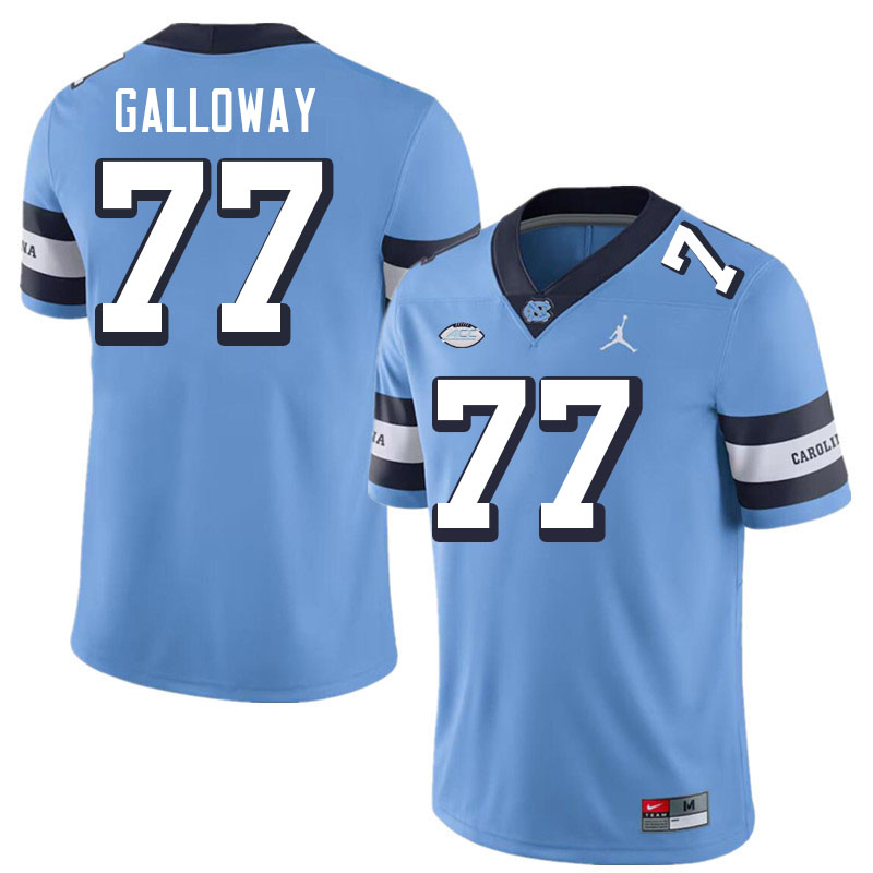 Men #77 Hayes Galloway North Carolina Tar Heels College Football Jerseys Stitched-Throwback